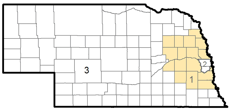 Map of Nebraska's Congressional Districts